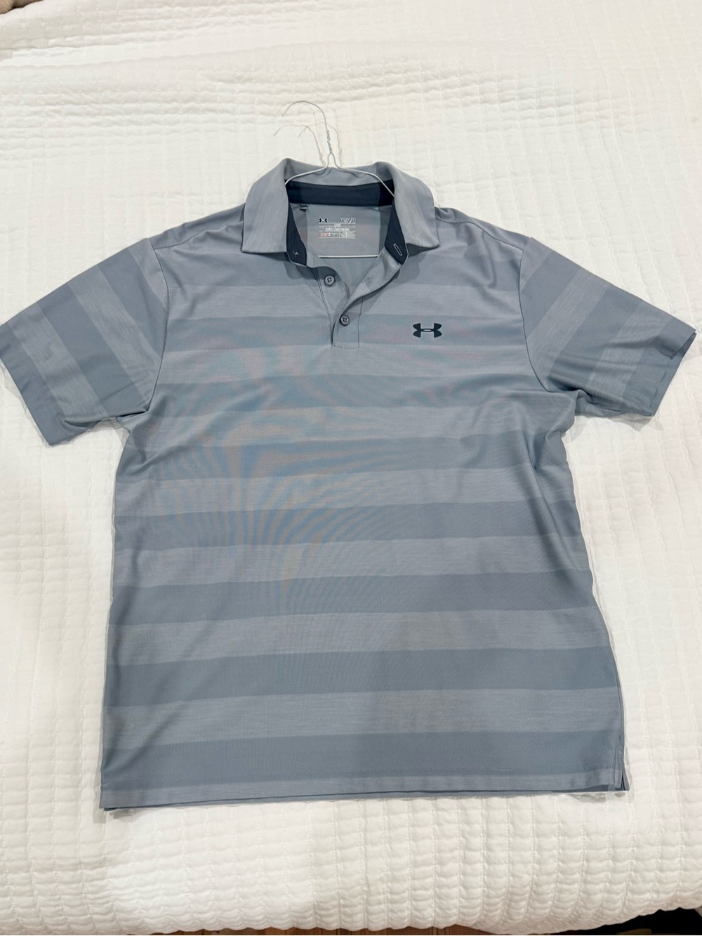 Under Armour Men's Gray Striped Performance Polo